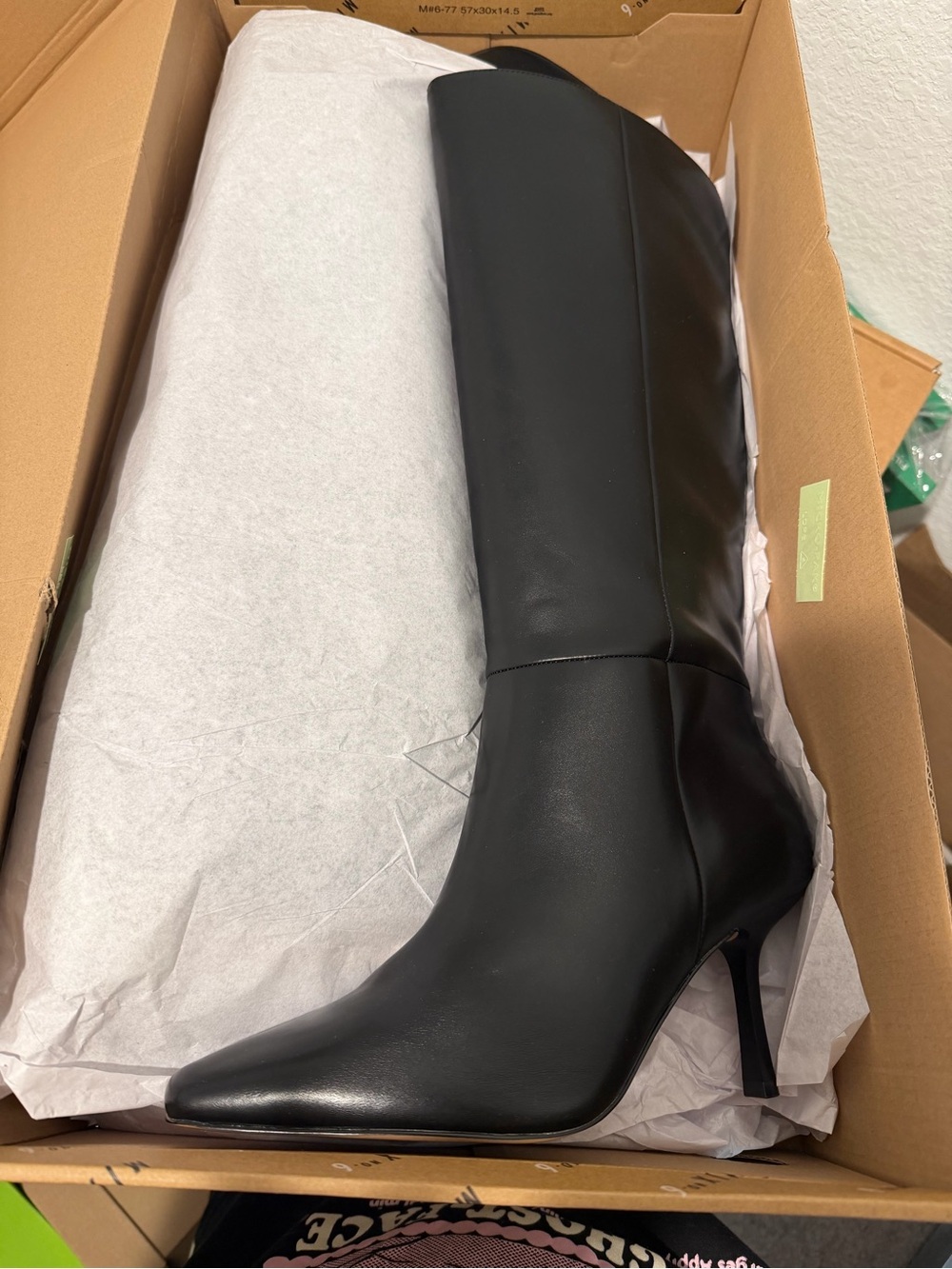 Mix No. 6 Black Over-the-Knee Pointed Stiletto Boots